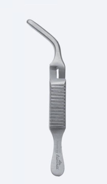 Зажими міні бульдог атр De Bakey-Dietrich делік, тиск закр 180г, тонк насіч, виг на 50°, довж щел 14мм, довж 54мм. Бренд - Asanus Medizintechnik Gmb, Німеччина